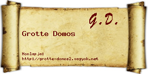 Grotte Domos névjegykártya